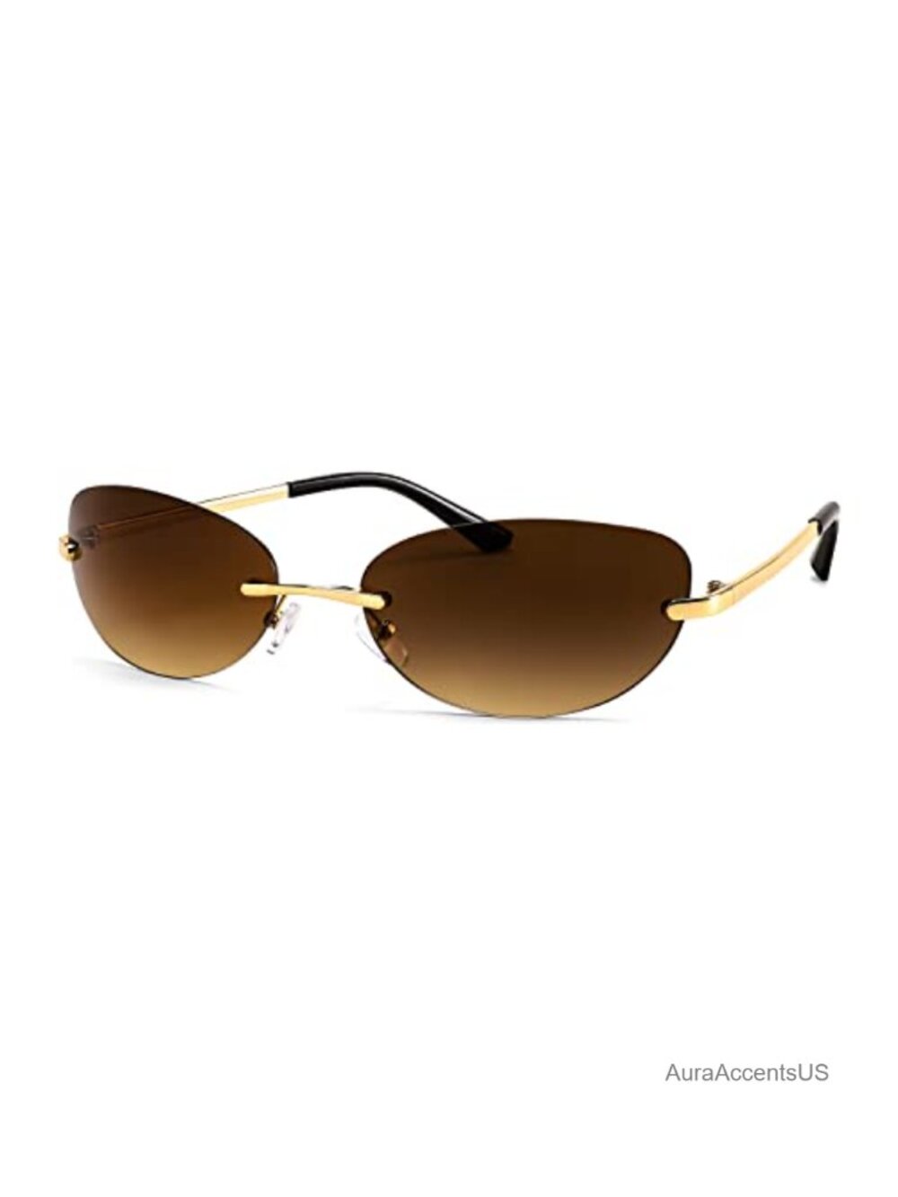 Rimless Oval Sunglasses Retro Y2K Eyewear UV400 Unisex